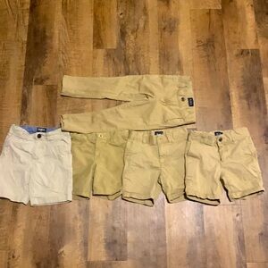 Bundle of size 4 boys khaki shorts (4 pairs) one pair of khaki pants.
